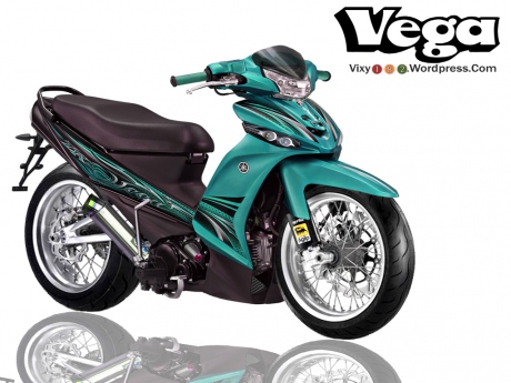 Modifikasi Sepeda Motor Yamaha Vega R ban Lebar