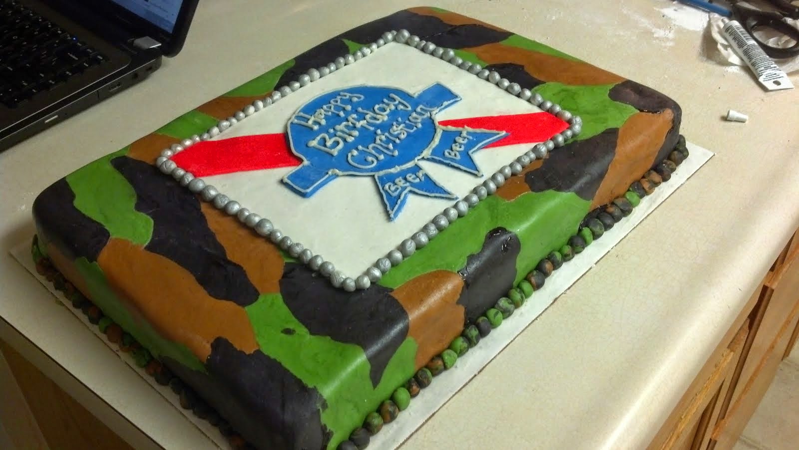 Camo and Beer Cake