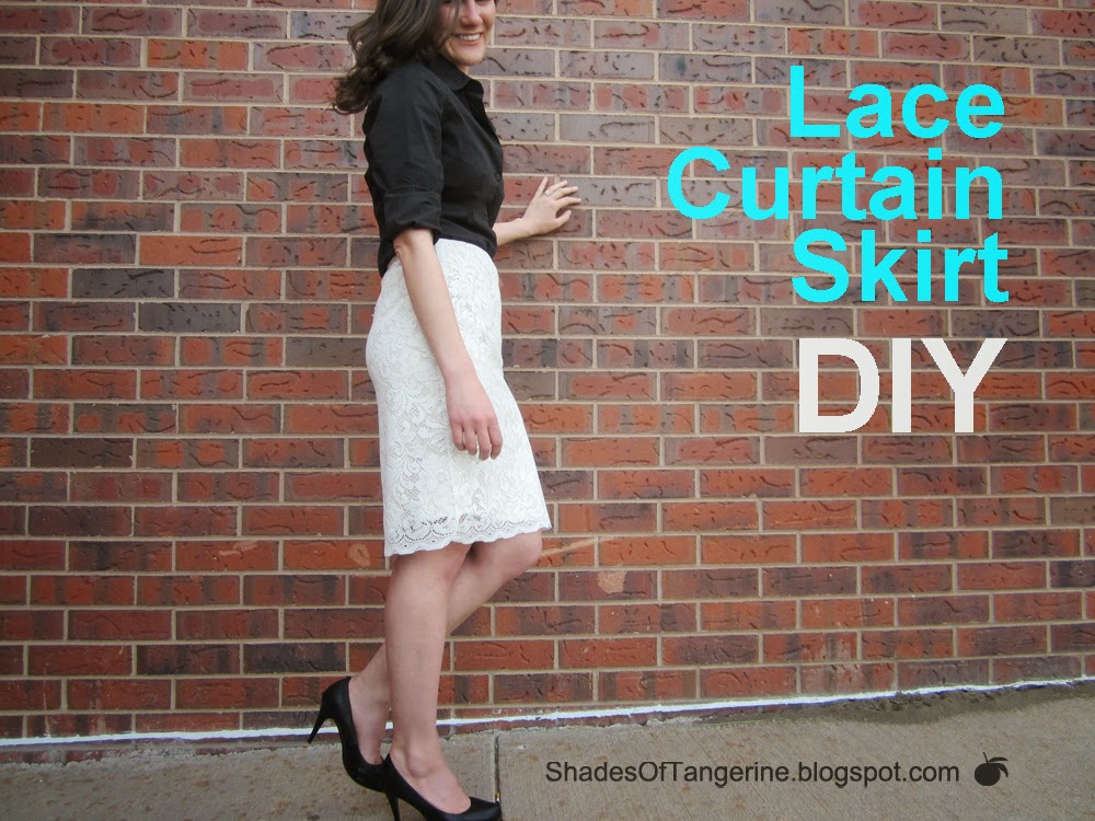 Shades Of Tangerine Lace Curtain Skirt (DIY)