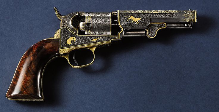 Gold-Inlaid Colt Model 1849 Pocket Revolver. Sold for $1.1m ~