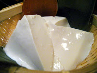 zaru tofu, fresh made silken tofu in water