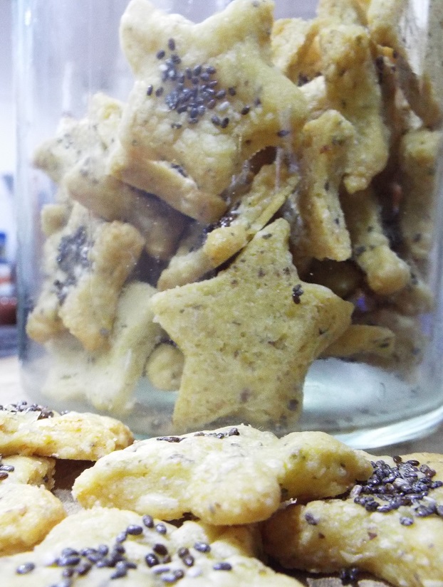 ESTRELLAS de GARBANZOS y QUESO CON SEMILLAS DE CHÍA (gluten free