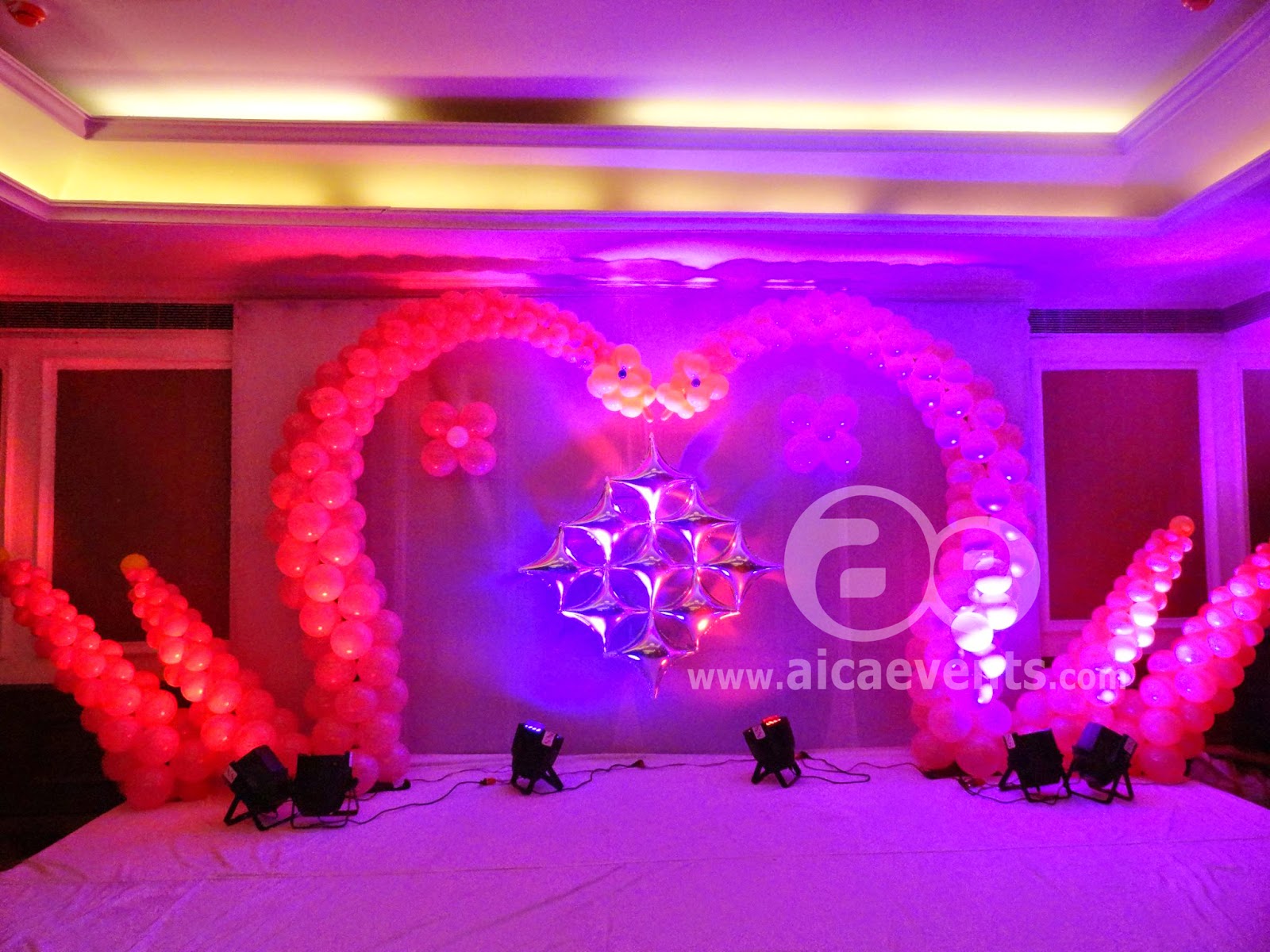 aicaevents Balloon Decorations with different stage back drops