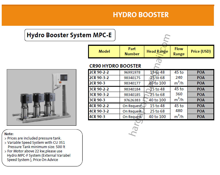 HARGA POMPA GRUNDFOS Grundfos Hydro Booster System MPC E