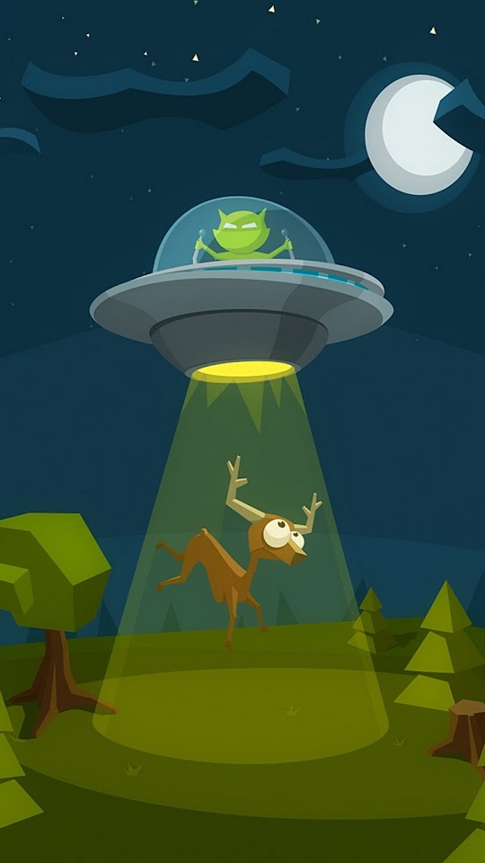 Cartoon ET Flying Saucer Deer  Galaxy Note HD Wallpaper