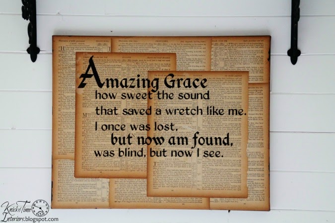 Amazing Grace Wall Decor book page canvas wall art - knick of time Amazing Grace Wall Decor book page canvas wall art - knick of time