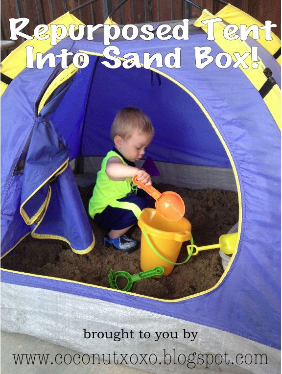 Coconut Love Repurpose A Kids Tent Into A Sandbox