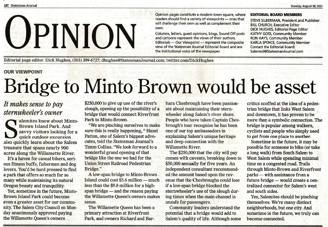 Salem Breakfast On Bikes In The News Minto Bridge Editorial Obesogenic Environments