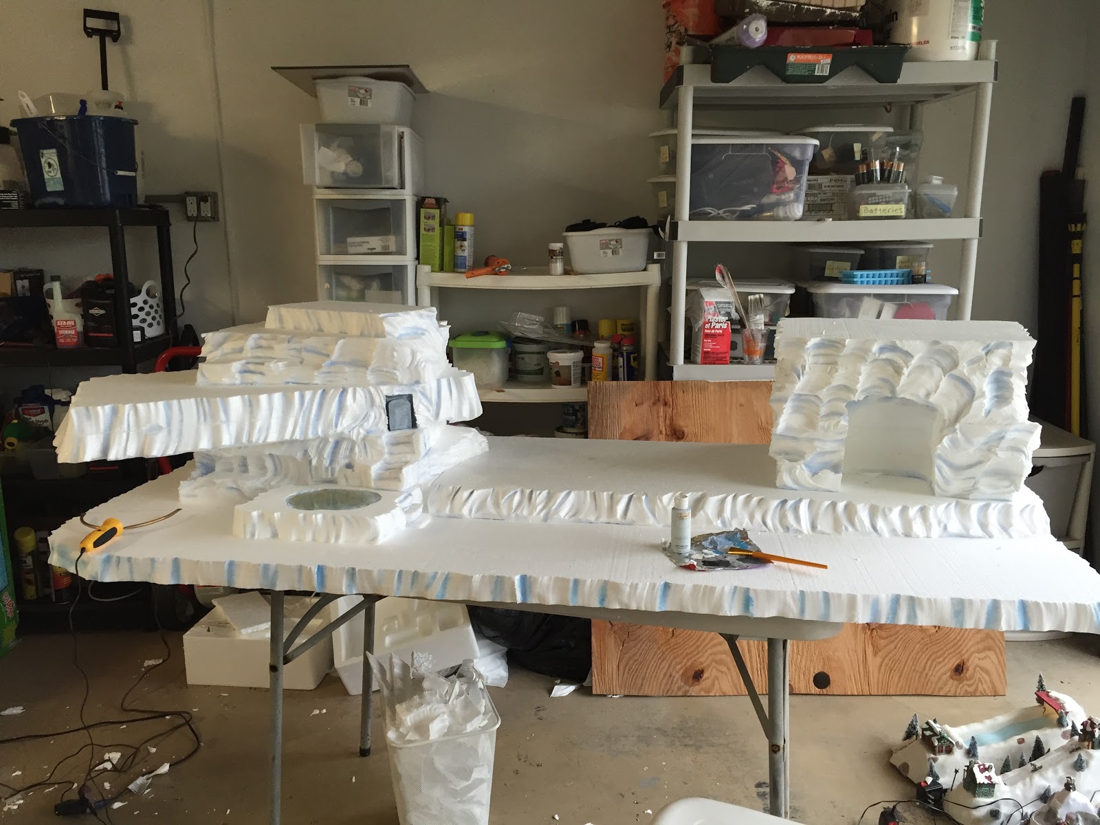 Copeland Christmas Blog: Making a mini Christmas Village Using Styrofoam