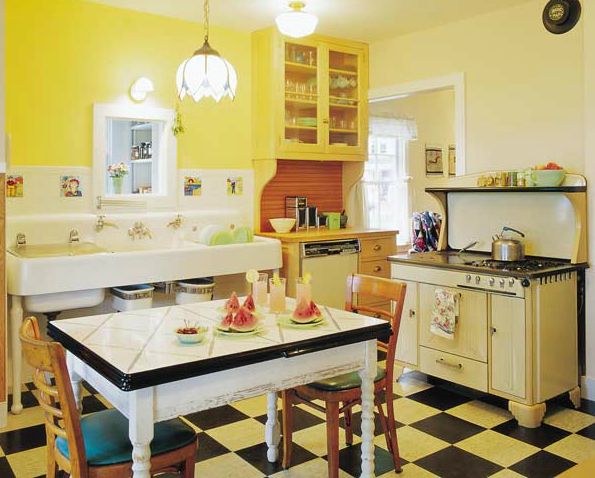 The Country Farm Home Farmhouse Style Kitchens With Checkerboard