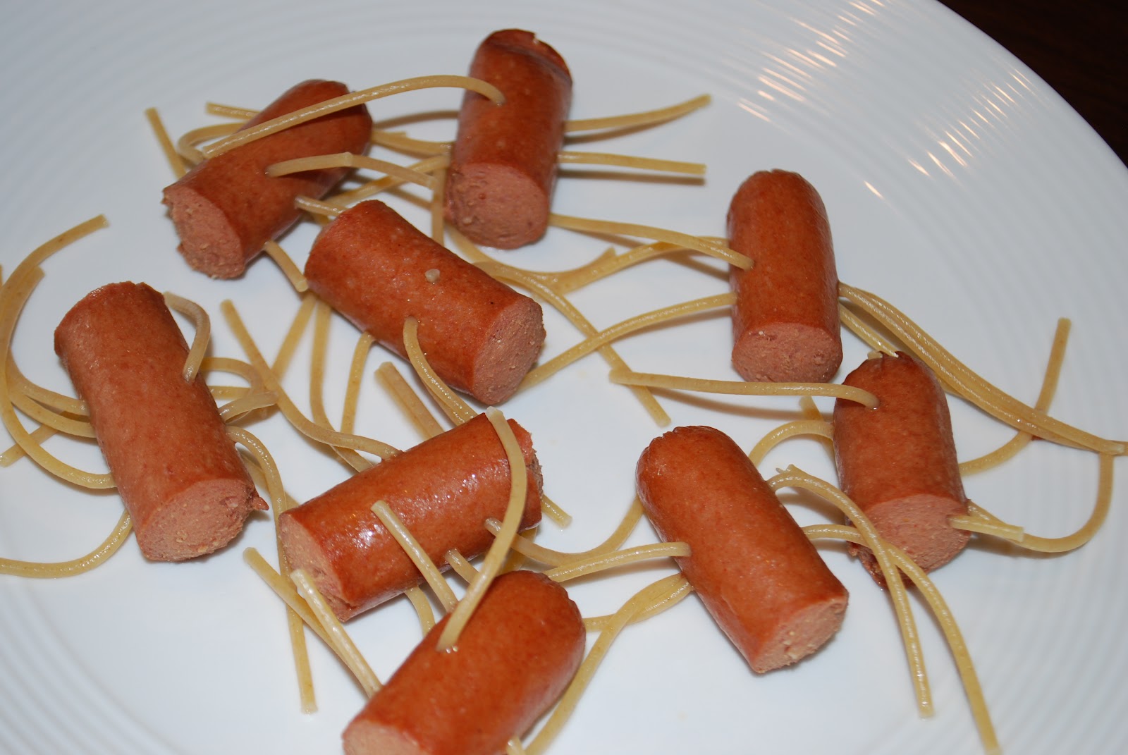 Becky's Kitchen octopus hot dogwithspaghetti lunch