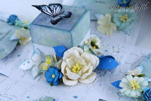 WHITE MULBERRY PAPER MAGNOLIAS, wild orchid crafts, Evik, exploding box