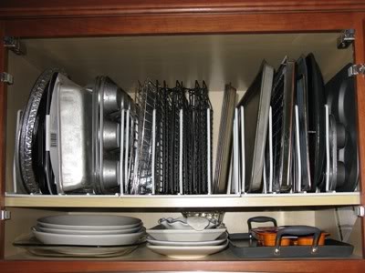 storage cabinet sheet cookie refrigerator tray kitchen above fridge organization pan divider platter baking platters ovens shelf never vertical dividers
