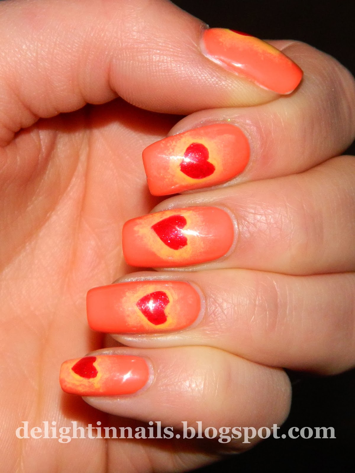 Delight In Nails January Tri Polish Challenge = Red, Orange, Yellow
