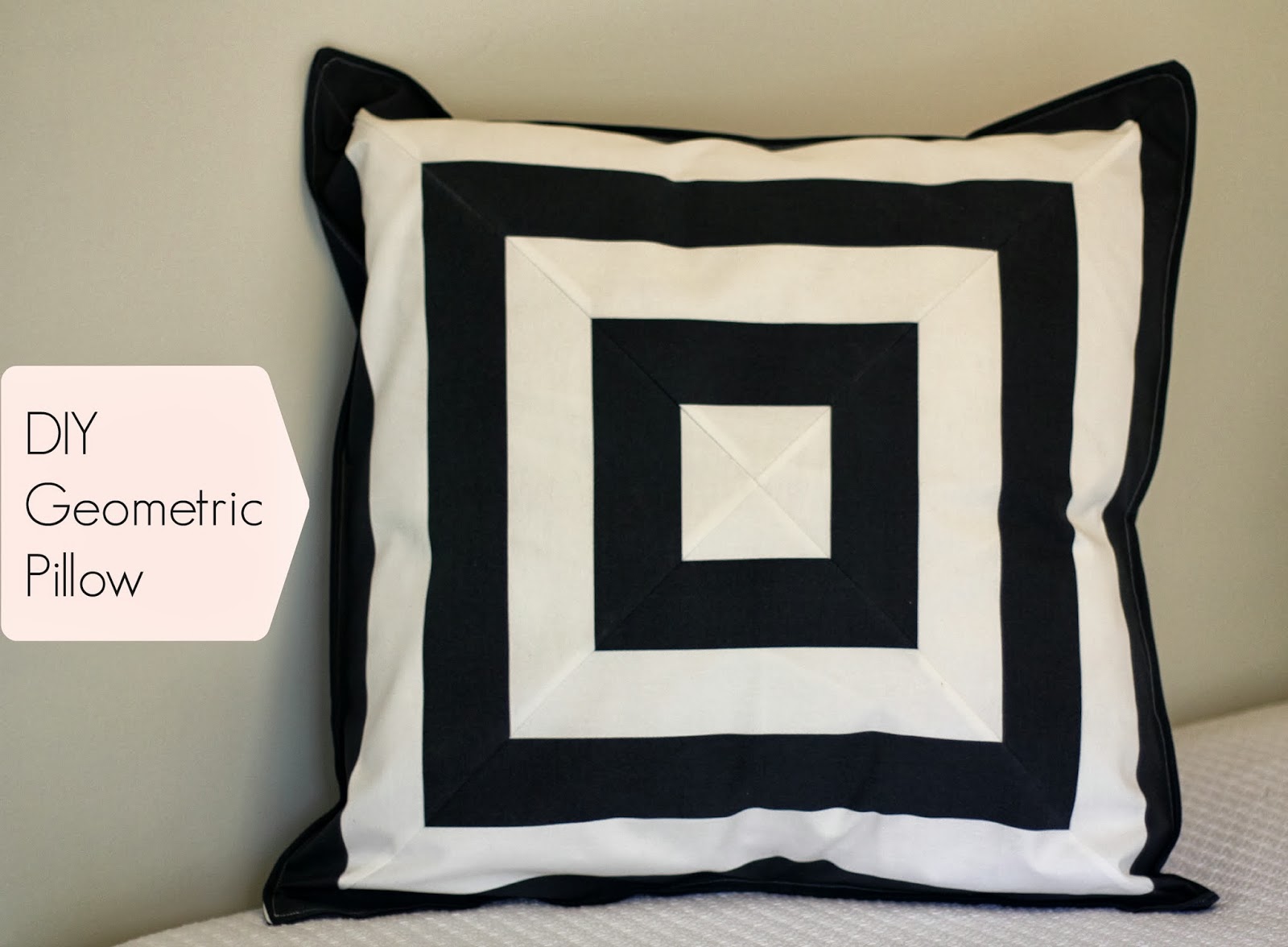 Eat. Sleep. Decorate. {DIY} Geometric Pillow Made From Striped Fabric