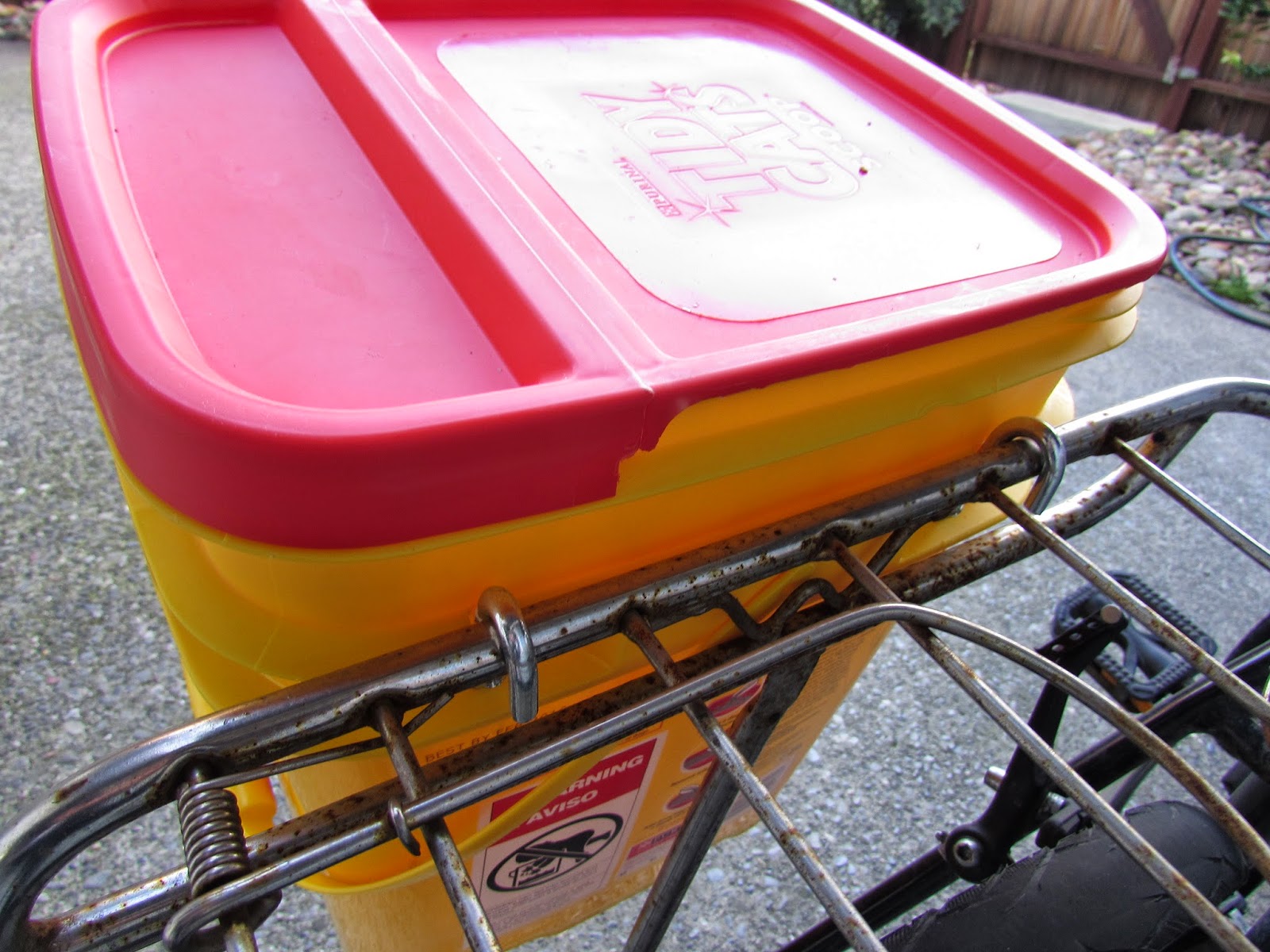 Estoy vagando (I am wandering) Homemade Kitty Litter Tub Panniers