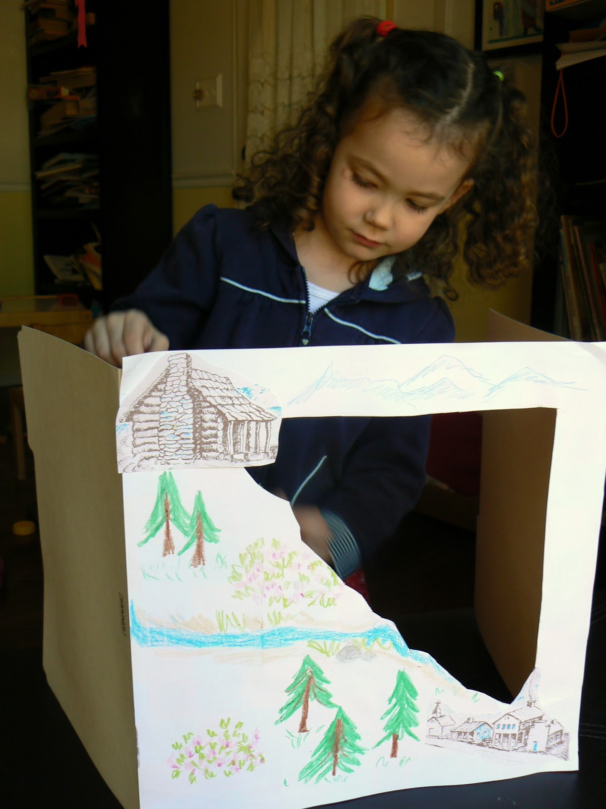 Having Fun at Home File Folder Puppet Theatres