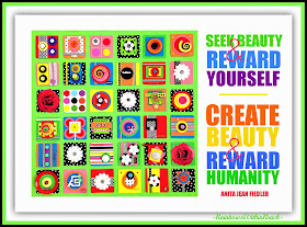 "Seek beauty & Create beauty" quotation from Debbie Clement collection