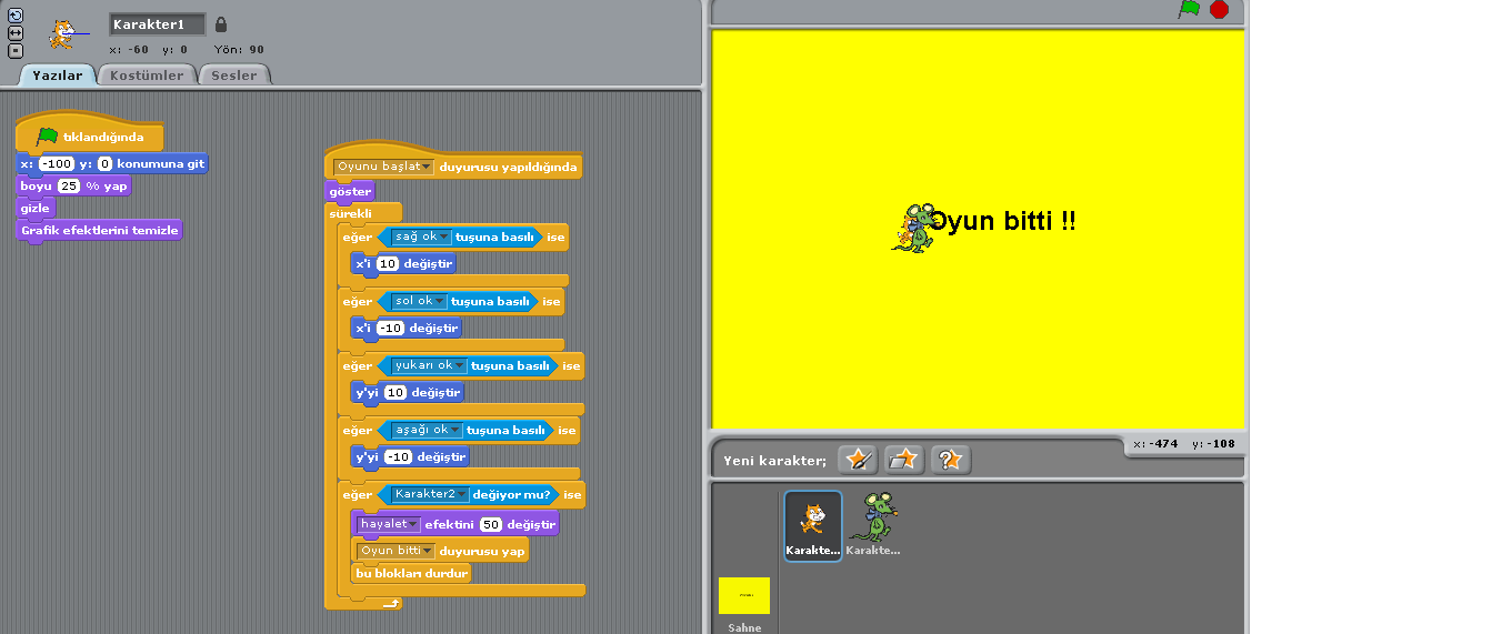 Cekirdeksizuzum Scratch Uygulamasi Kedi Fare Oyunu