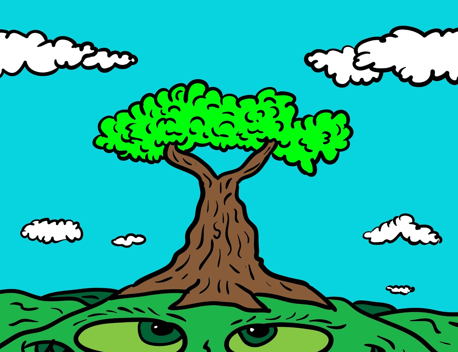 how to draw a cartoon tree