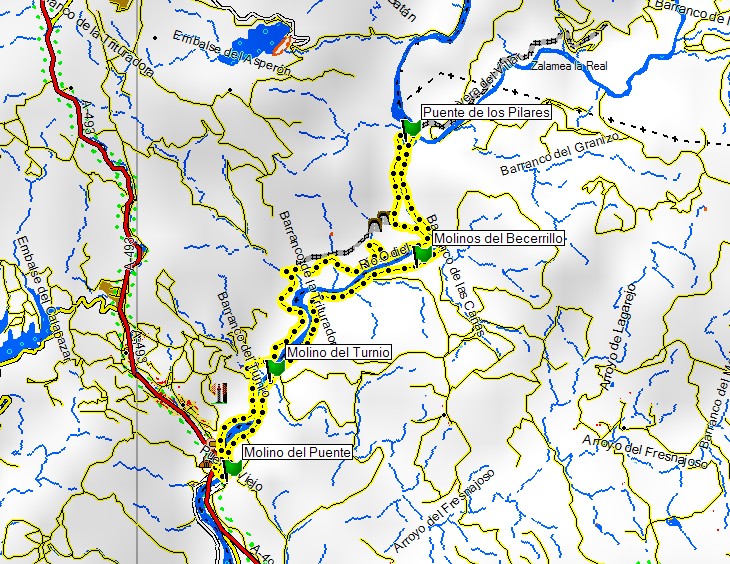 Senderos Almariya 8. Sendero los molinos del Rio Odiel Calañas