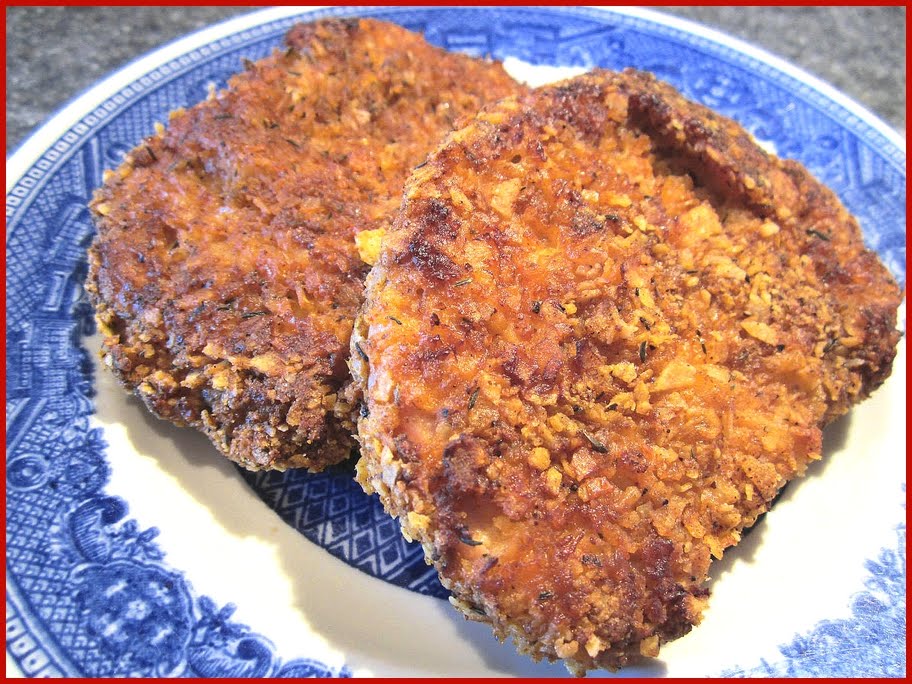My Favorite Things Spicy BBQ Chip Crusted Pork Chops