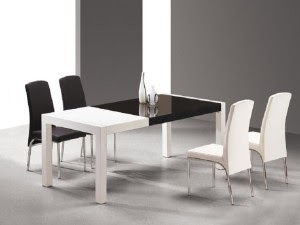 Decoración de interiores: Un comedor en blanco y negro