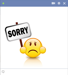 Sorry smiley sticker for Facebook