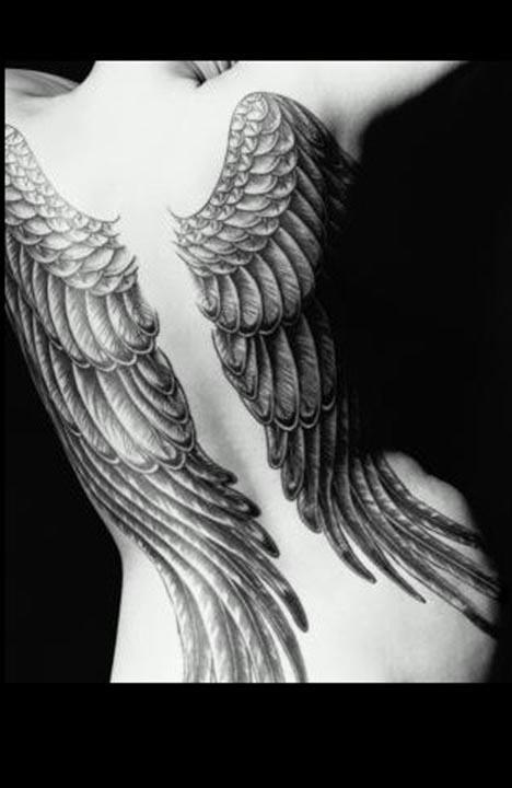 angel wing tattoos on back for men. Angel Wings Tattoo Pictures