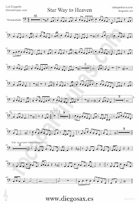 Tubescore Stairway to Heaven by Led Zeppelin sheet music for Cello