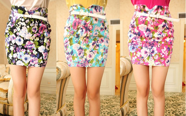 Floral Bandage Skirt