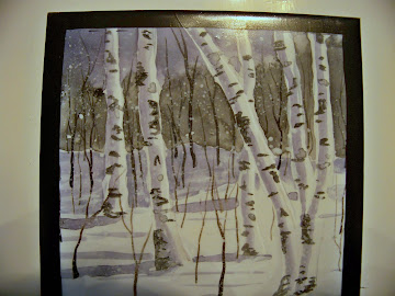 winter birches coaster