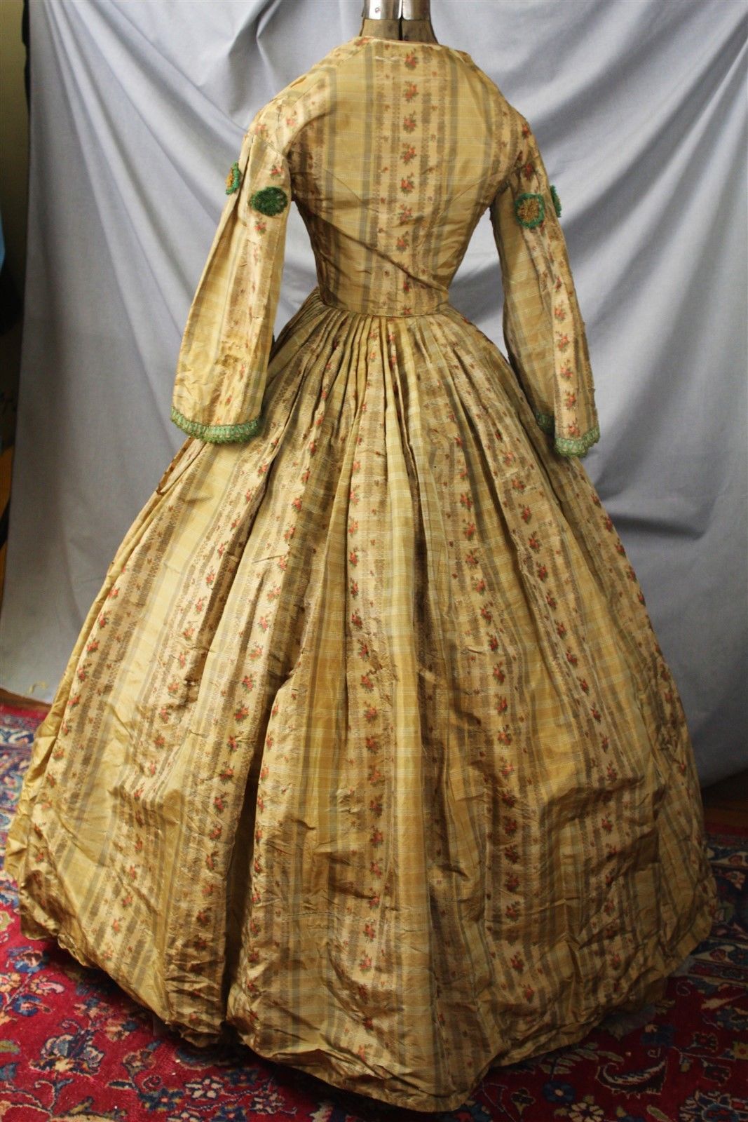 All The Pretty Dresses American Civil War Era Plaid Floral Yellow Dress