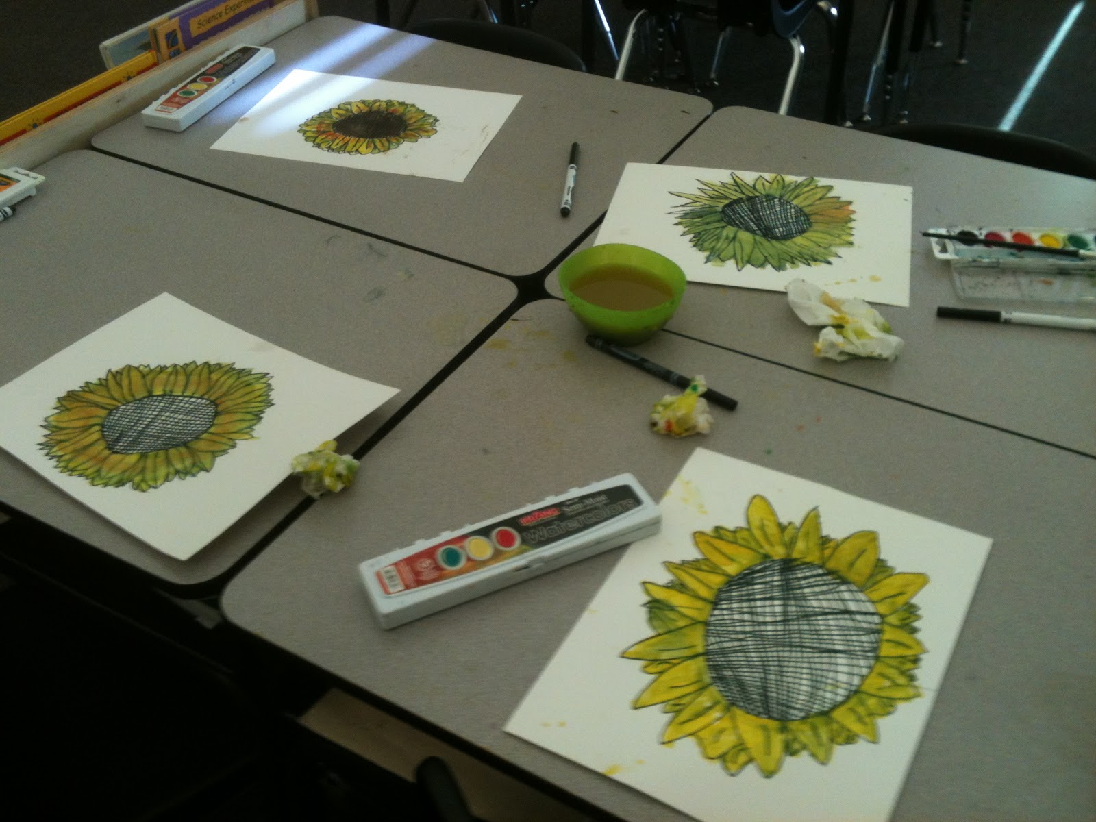 Sunflower Directed Draw Hello Spring! KateDanielEd