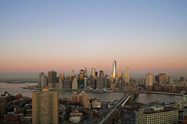 Photo of new towers with Lower Manhattan skyline as seen from the Brooklyn