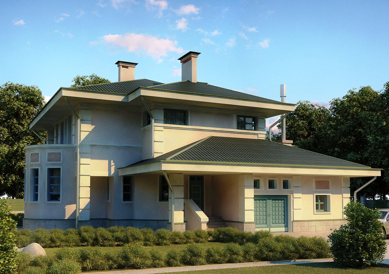 3D Front Europe 3D Design House Front Elevation