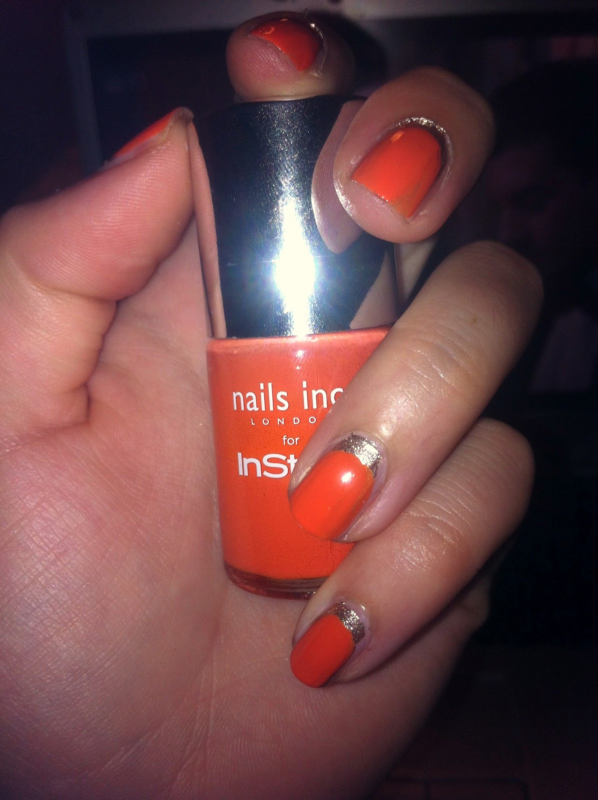 Then I used the orange Nails Inc colour that came with In Style a few months