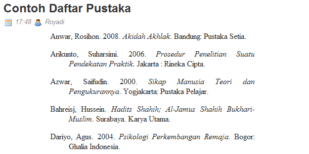 Apa Itu Daftar Pustaka