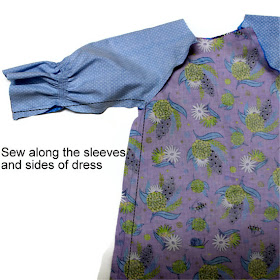 sew along the sleeves and sides of the dress