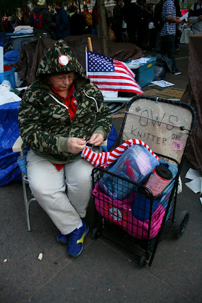 Occupy Wall Street knitter