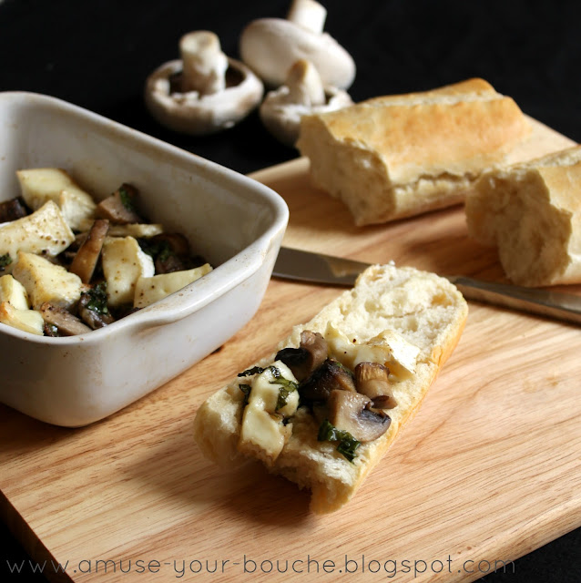 Roasted garlic mushrooms with brie recipe