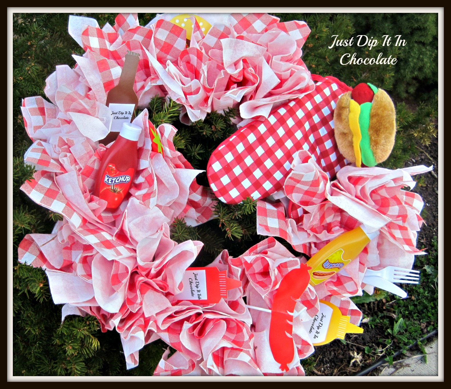 Just Dip It In Chocolate Paper Napkin Picnic Wreath