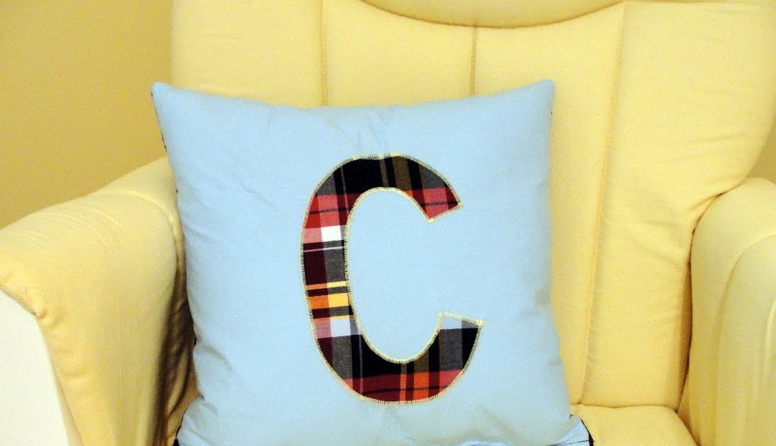 The Pursuit of Happiness Embroided Initial Pillow for Nursery