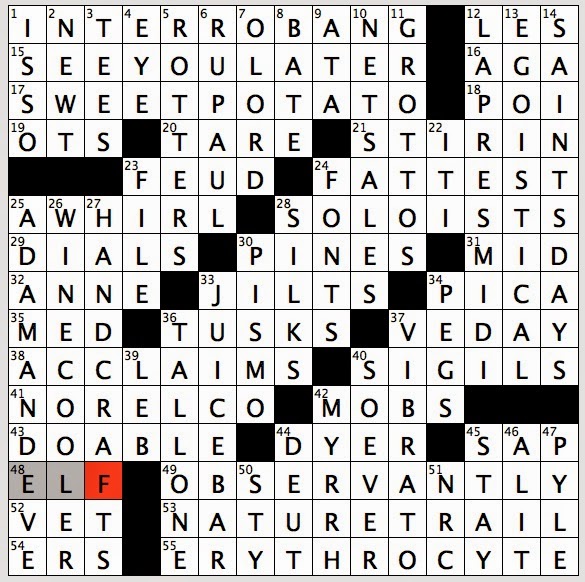 rex parker does the nyt crossword puzzle time for debussy s faune fri 1 16 15 hemoglobin carrier picturesque subterranean spaces journalist who wrote 1943 book here is your war alcopop alternative like tarantella dancers