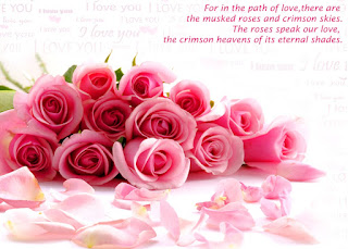 pink flowers love quote