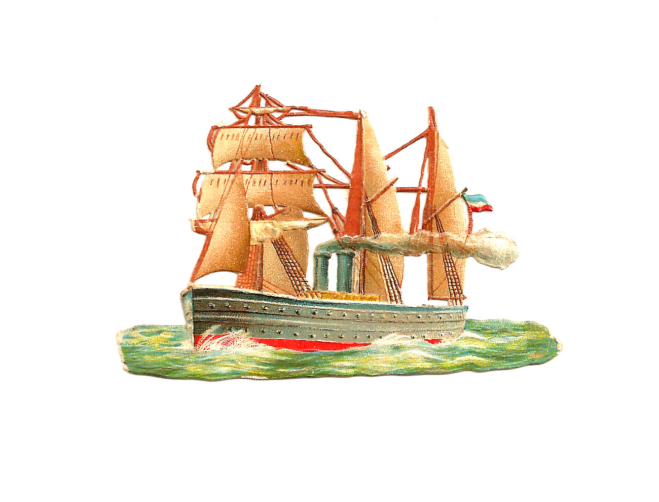 Antique Images: Free Vintage Ship Graphic: Old Steam Ship Illustration