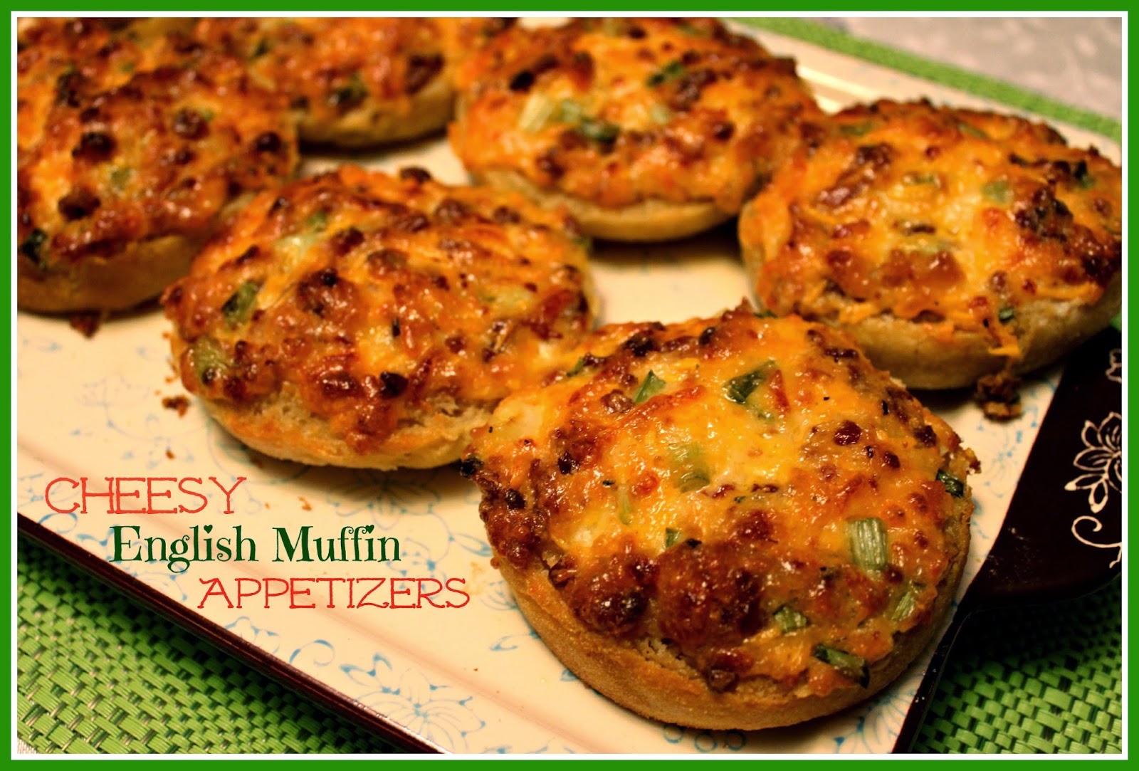 Sweet Tea and Cornbread Cheesy English Muffin Appetizers!