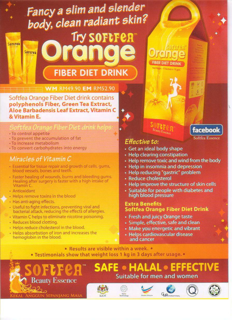 Seroja Beauty Shoppe SOFTFEA ORANGE FIBER DRINK