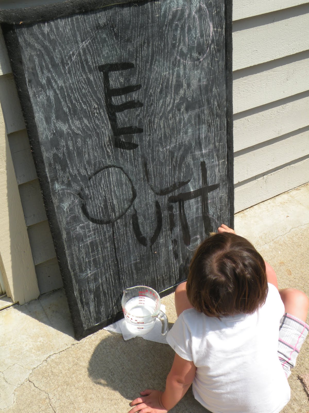 Toddler Approved! Water on Chalkboard