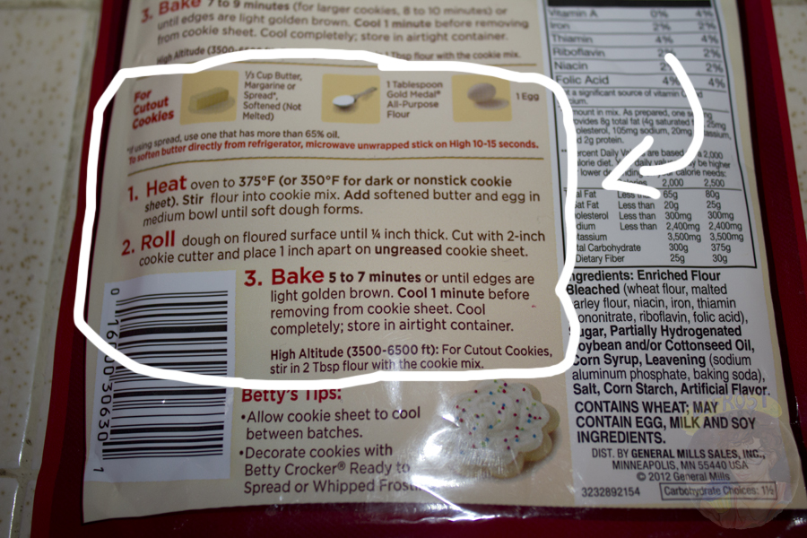betty crocker sugar cookie mix directions
